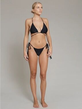 ACACIA - Taylor String Side Tie Bikini Bottom in Black - L